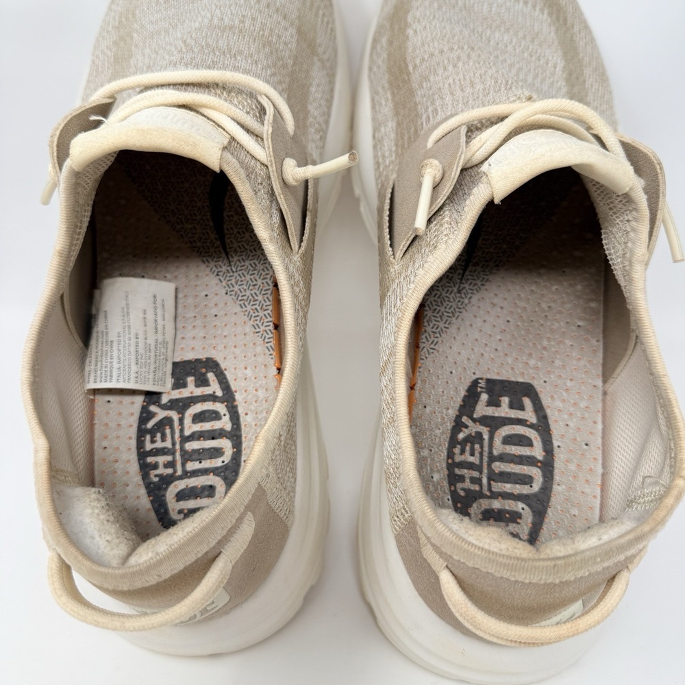 Hey Dude Sirocco Stretch Sox Womens 10 Neutral Beige Knit Slip On Sneakers 40148 - Picture 9 of 10